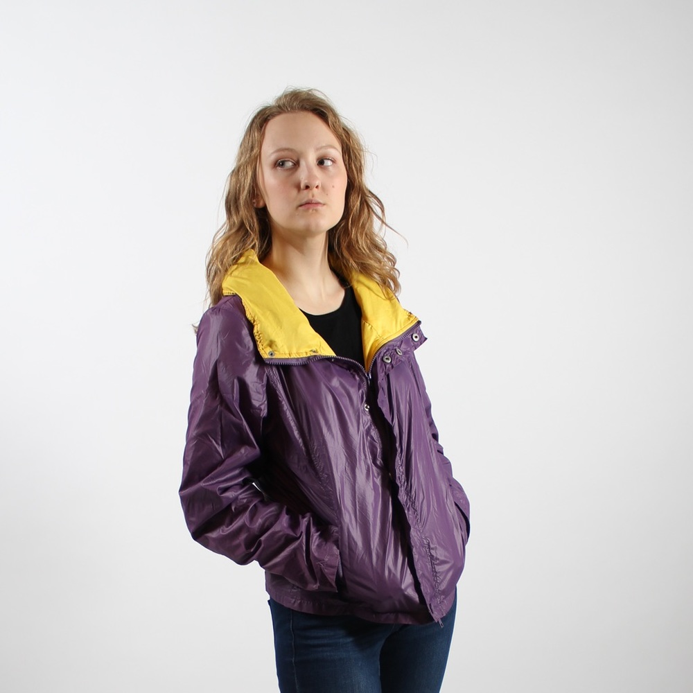 Purple and Yellow 1980s Windbreaker